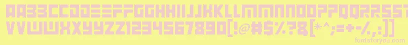 Angry Android-fontti – vaaleanpunaiset fontit keltaisella taustalla