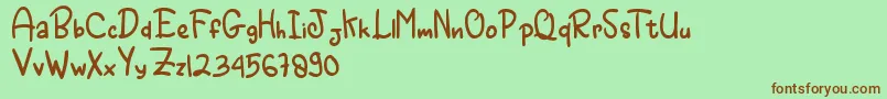 ANGRY MONSTA Font – Brown Fonts on Green Background