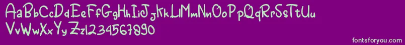 ANGRY MONSTA Font – Green Fonts on Purple Background