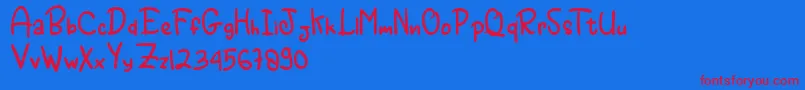 ANGRY MONSTA Font – Red Fonts on Blue Background