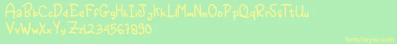 ANGRY MONSTA Font – Yellow Fonts on Green Background