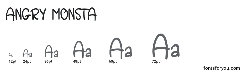 Размеры шрифта ANGRY MONSTA