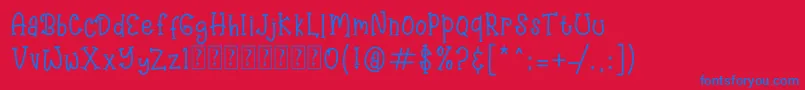 AngryHungry Font – Blue Fonts on Red Background