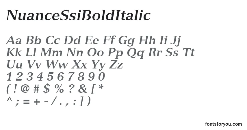 Шрифт NuanceSsiBoldItalic – алфавит, цифры, специальные символы
