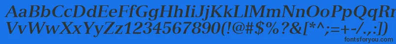 NuanceSsiBoldItalic-Schriftart – Schwarze Schriften auf blauem Hintergrund