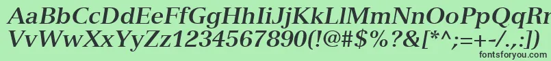 NuanceSsiBoldItalic Font – Black Fonts on Green Background