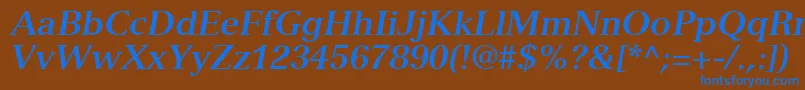 フォントNuanceSsiBoldItalic – 茶色の背景に青い文字