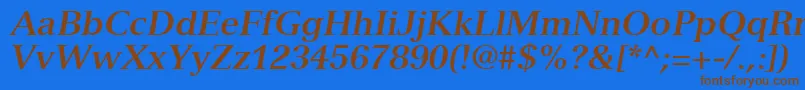 NuanceSsiBoldItalic-Schriftart – Braune Schriften auf blauem Hintergrund