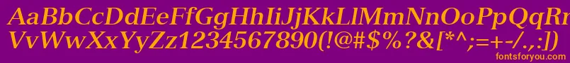 NuanceSsiBoldItalic Font – Orange Fonts on Purple Background
