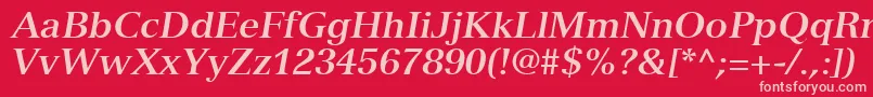 NuanceSsiBoldItalic Font – Pink Fonts on Red Background