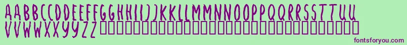 ANGSM    Font – Purple Fonts on Green Background