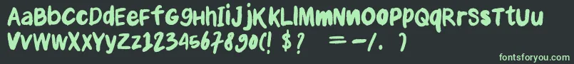 Anial Font – Green Fonts on Black Background