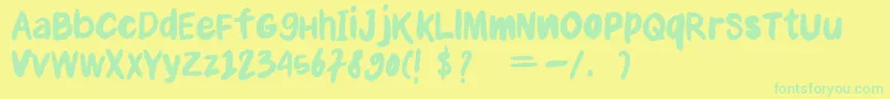 Weitere Informationen zur Anial-Schriftart Anial-Schriftart – Grüne Schriften auf gelbem Hintergrund