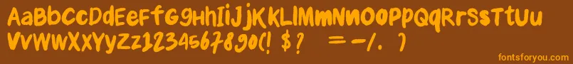 Anial Font – Orange Fonts on Brown Background
