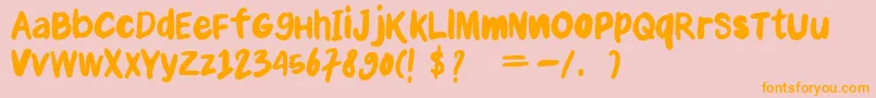 Anial Font – Orange Fonts on Pink Background