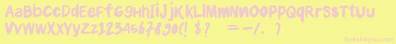 Anial Font – Pink Fonts on Yellow Background