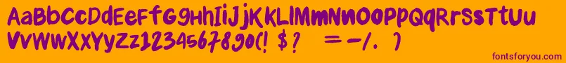 Anial Font – Purple Fonts on Orange Background