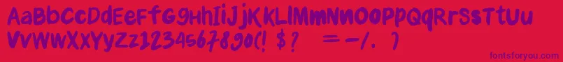 Anial Font – Purple Fonts on Red Background