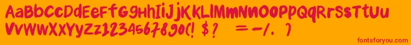 Anial Font – Red Fonts on Orange Background