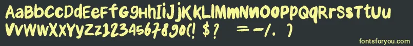 Anial Font – Yellow Fonts on Black Background