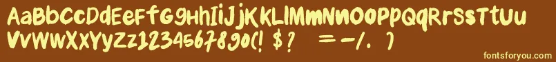 Anial Font – Yellow Fonts on Brown Background