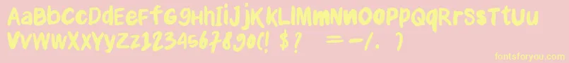 Anial Font – Yellow Fonts on Pink Background