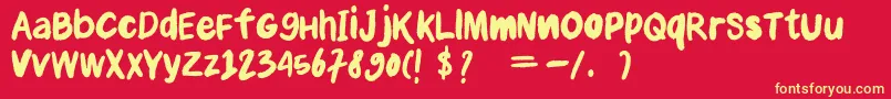 Anial Font – Yellow Fonts on Red Background