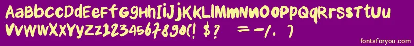 Anial Font – Yellow Fonts on Purple Background
