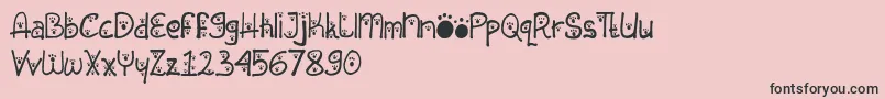 Fonte Animal Insting – fontes pretas em um fundo rosa