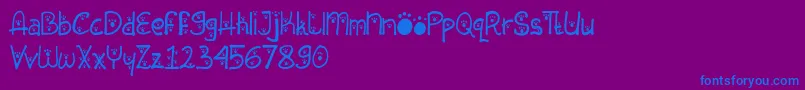 Animal Insting Font – Blue Fonts on Purple Background