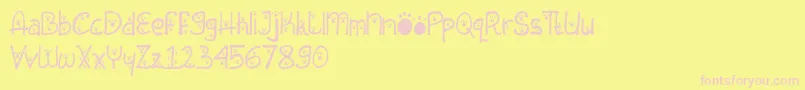 Animal Insting-Schriftart – Rosa Schriften auf gelbem Hintergrund