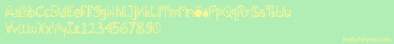 Animal Insting-Schriftart – Gelbe Schriften auf grünem Hintergrund