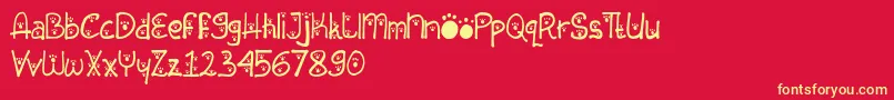 フォントAnimal Insting – 黄色の文字、赤い背景