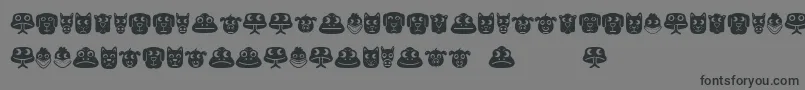 フォントAnimales – 黒い文字の灰色の背景