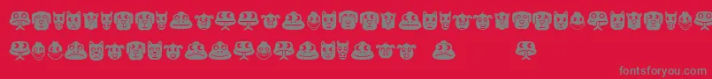 Animales Font – Gray Fonts on Red Background