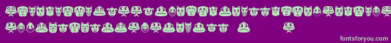 Animales Font – Green Fonts on Purple Background