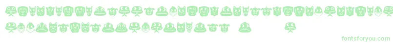 Animales Font – Green Fonts on White Background