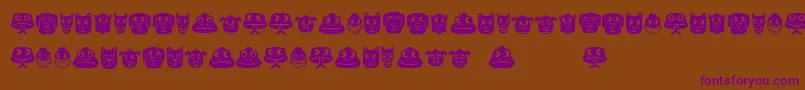 フォントAnimales – 紫色のフォント、茶色の背景
