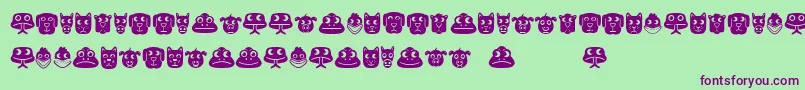 Animales Font – Purple Fonts on Green Background