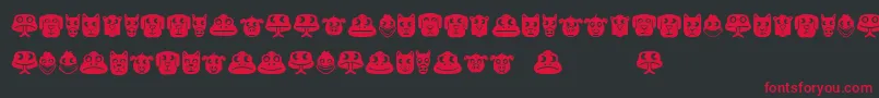 Animales Font – Red Fonts on Black Background