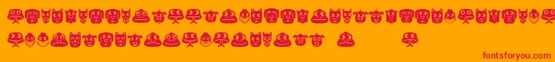 Animales Font – Red Fonts on Orange Background