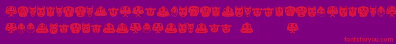 Animales Font – Red Fonts on Purple Background