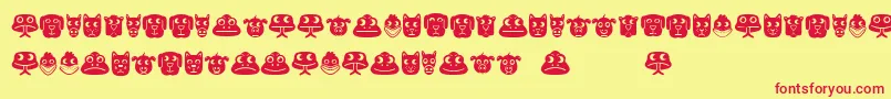 Animales Font – Red Fonts on Yellow Background