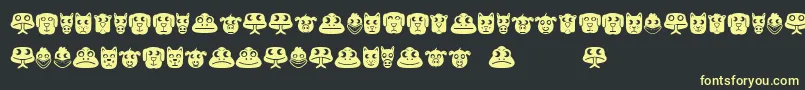 Animales Font – Yellow Fonts on Black Background