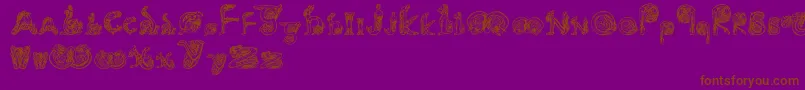 Animals-Schriftart – Braune Schriften auf violettem Hintergrund