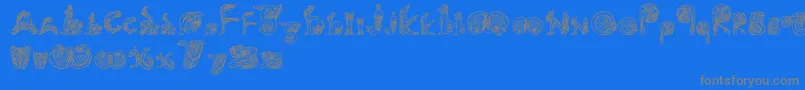 Animals-Schriftart – Graue Schriften auf blauem Hintergrund