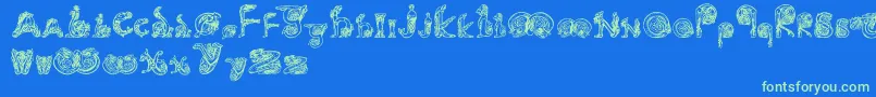 Animals Font – Green Fonts on Blue Background