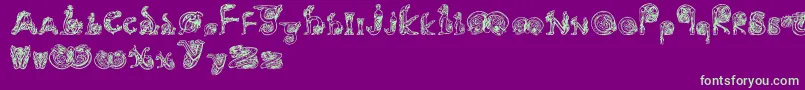 Animals Font – Green Fonts on Purple Background