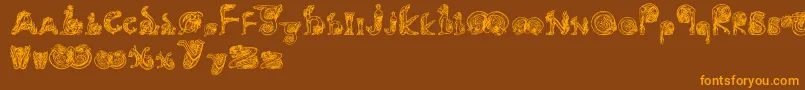 Animals Font – Orange Fonts on Brown Background