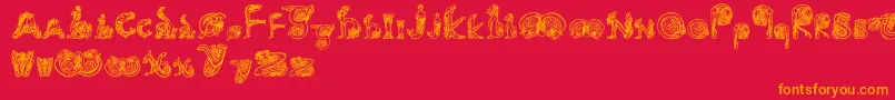 Animals Font – Orange Fonts on Red Background